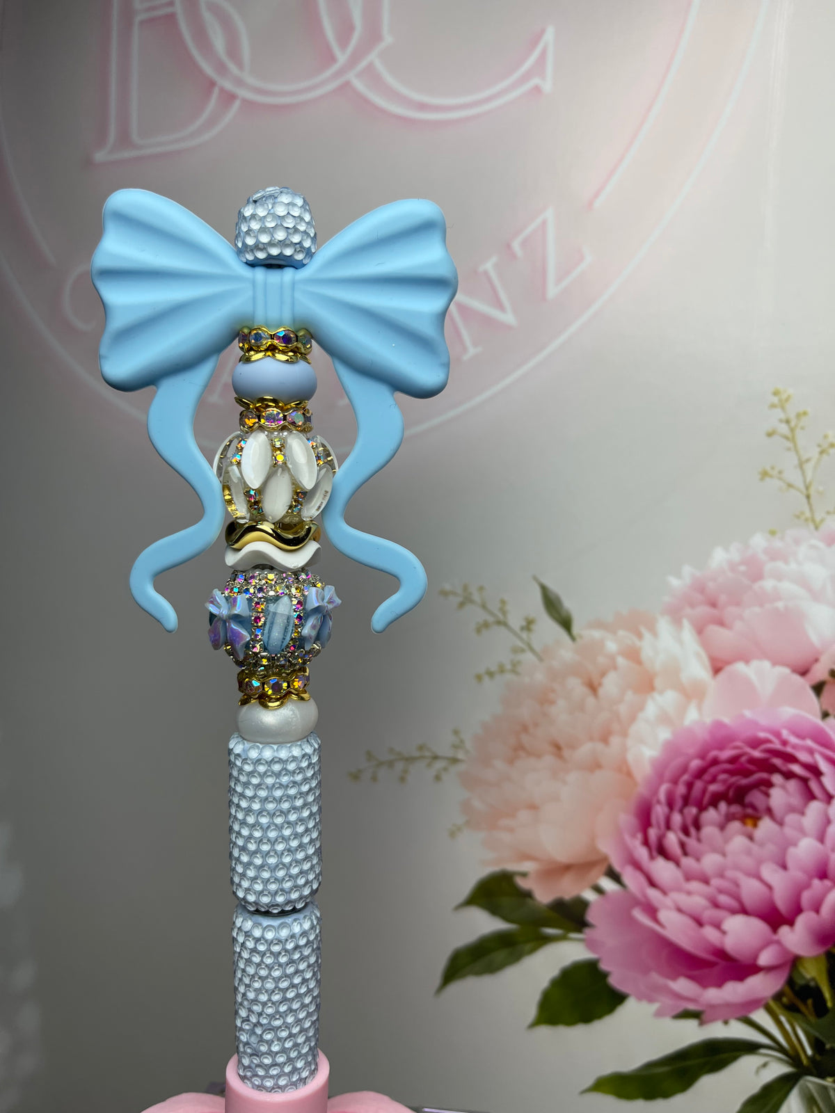 Light Blue/White Bling Pen