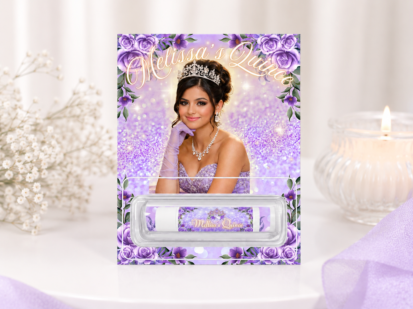 Custom Quinceañera Lip Balm Favors