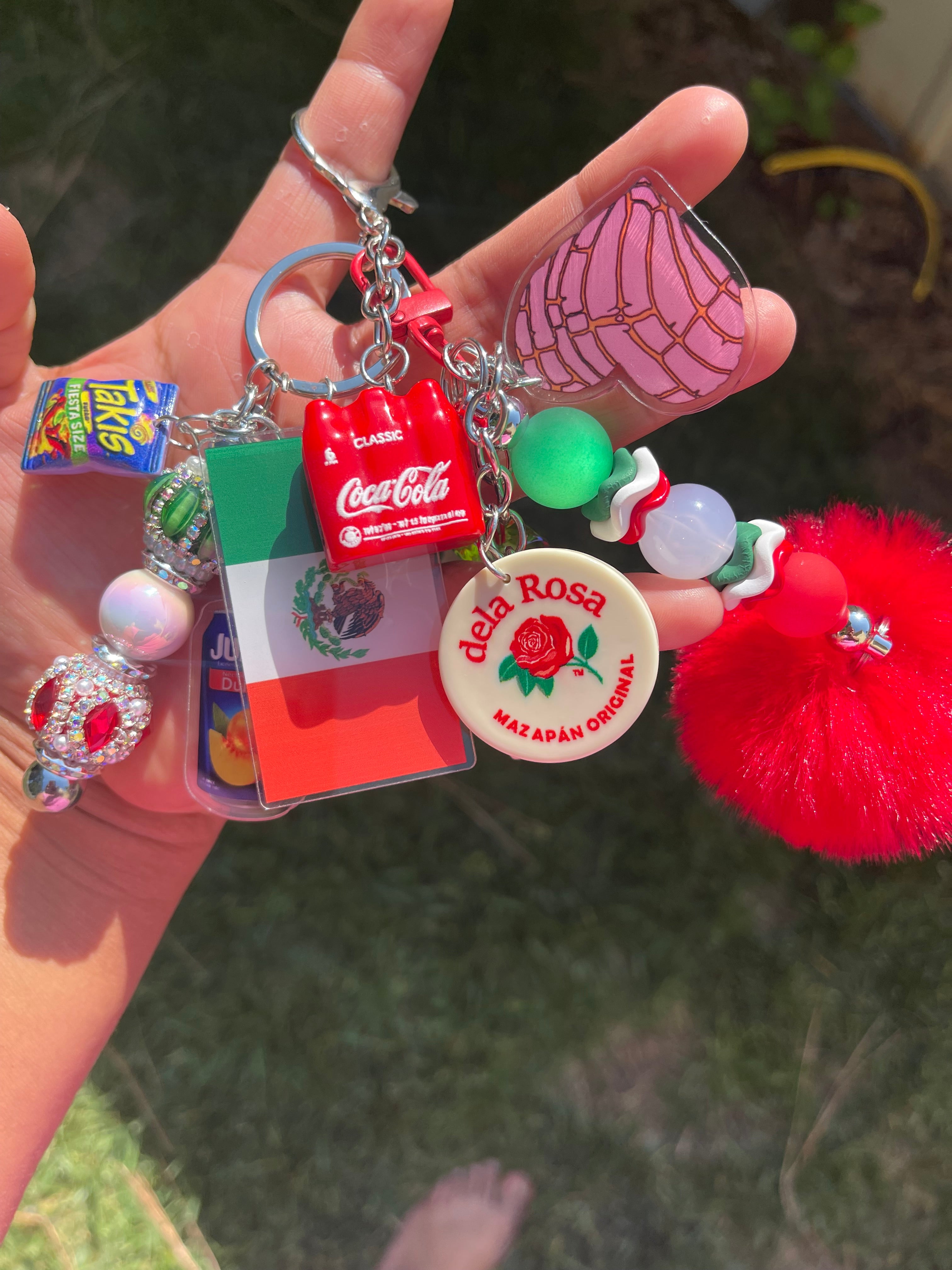 Mexican Flag Junk Keychain / Bag Charm