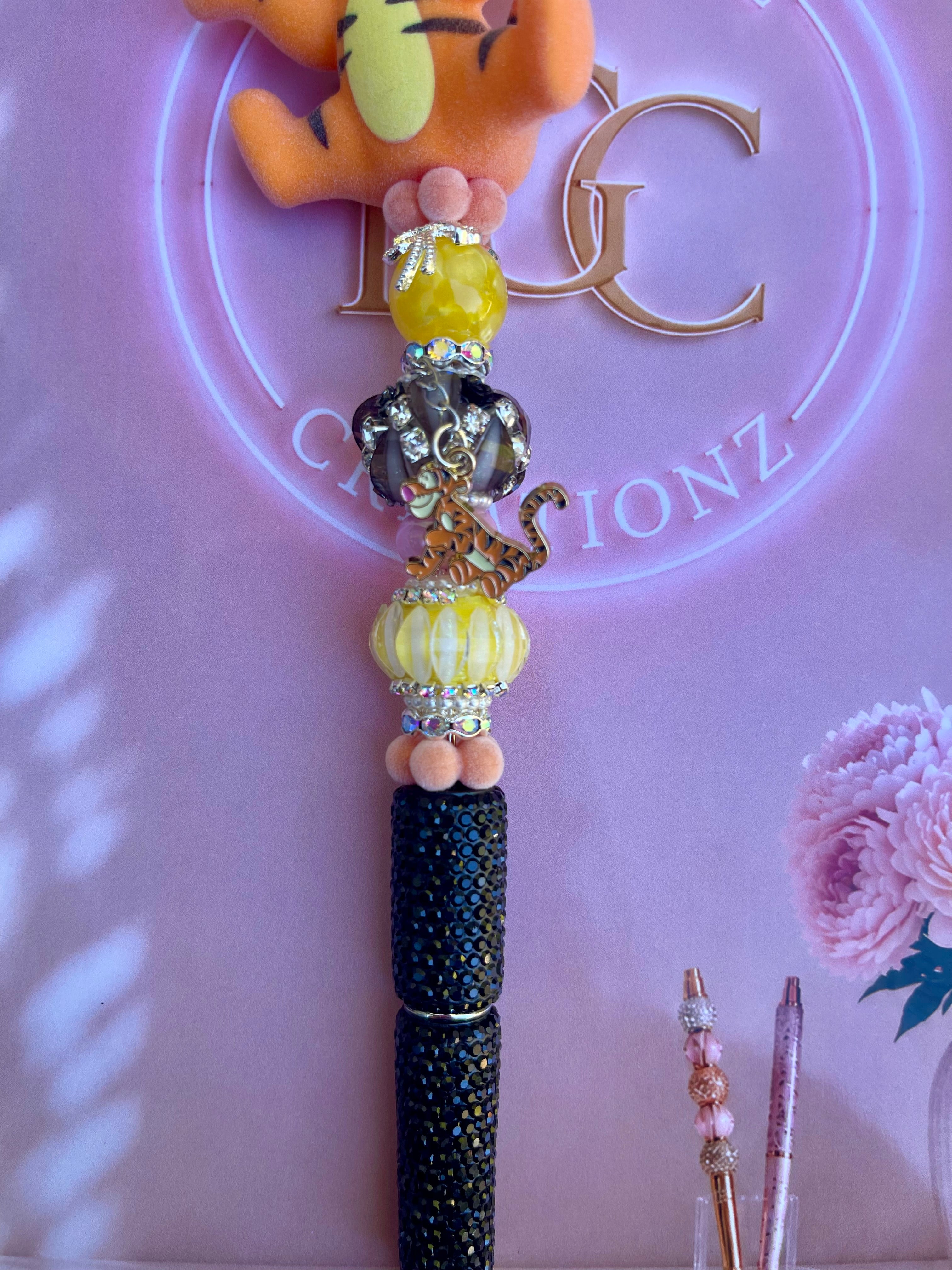 Flocked Tiger Bling Pen