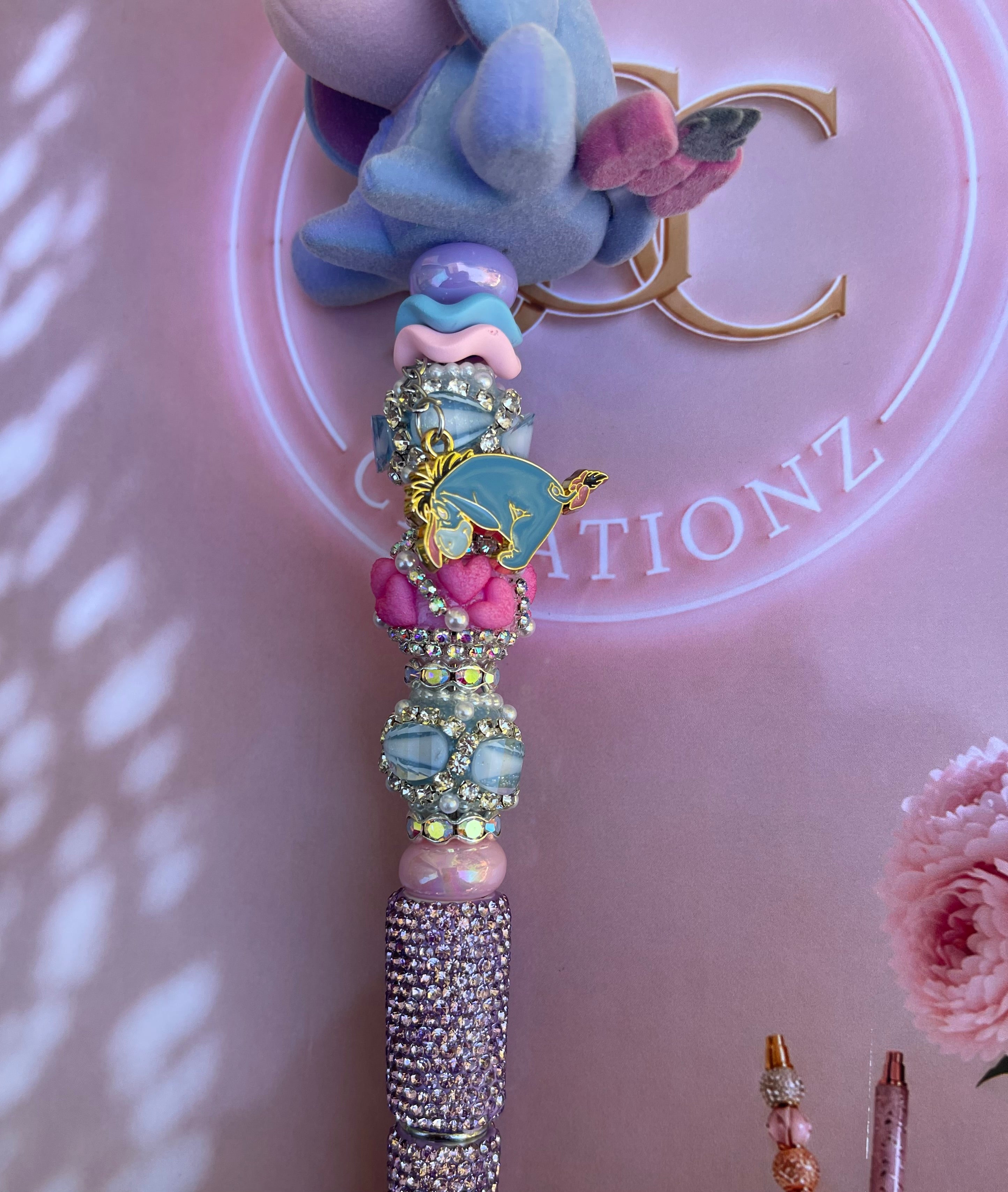 Flocked Eeyore Bling Pen