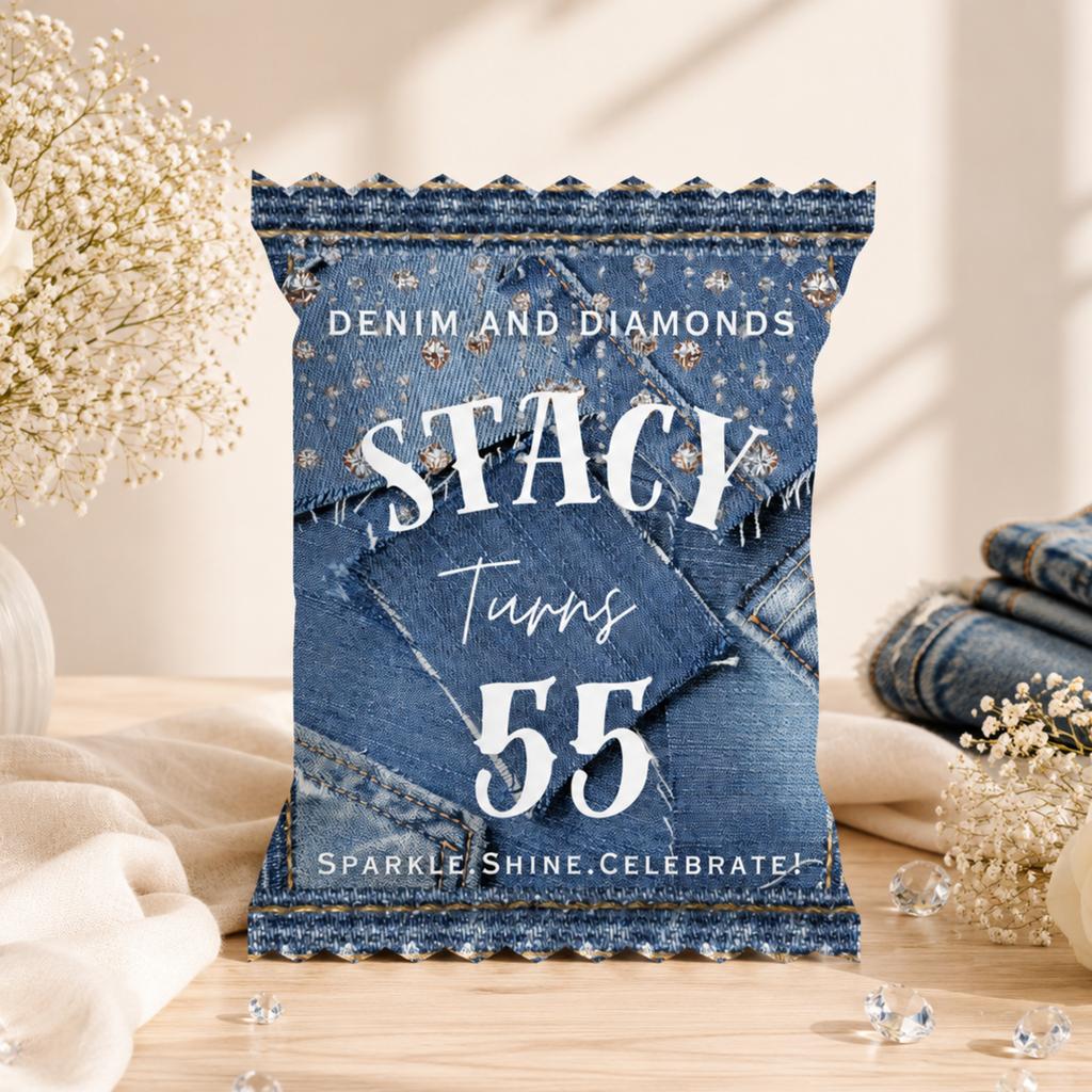 Denim & Diamonds Personalized Chip Bags