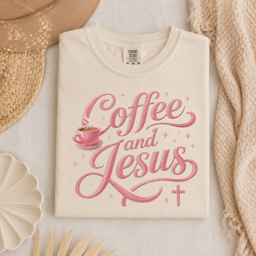 Coffee and Jesus Comfort Colors® T-Shirt