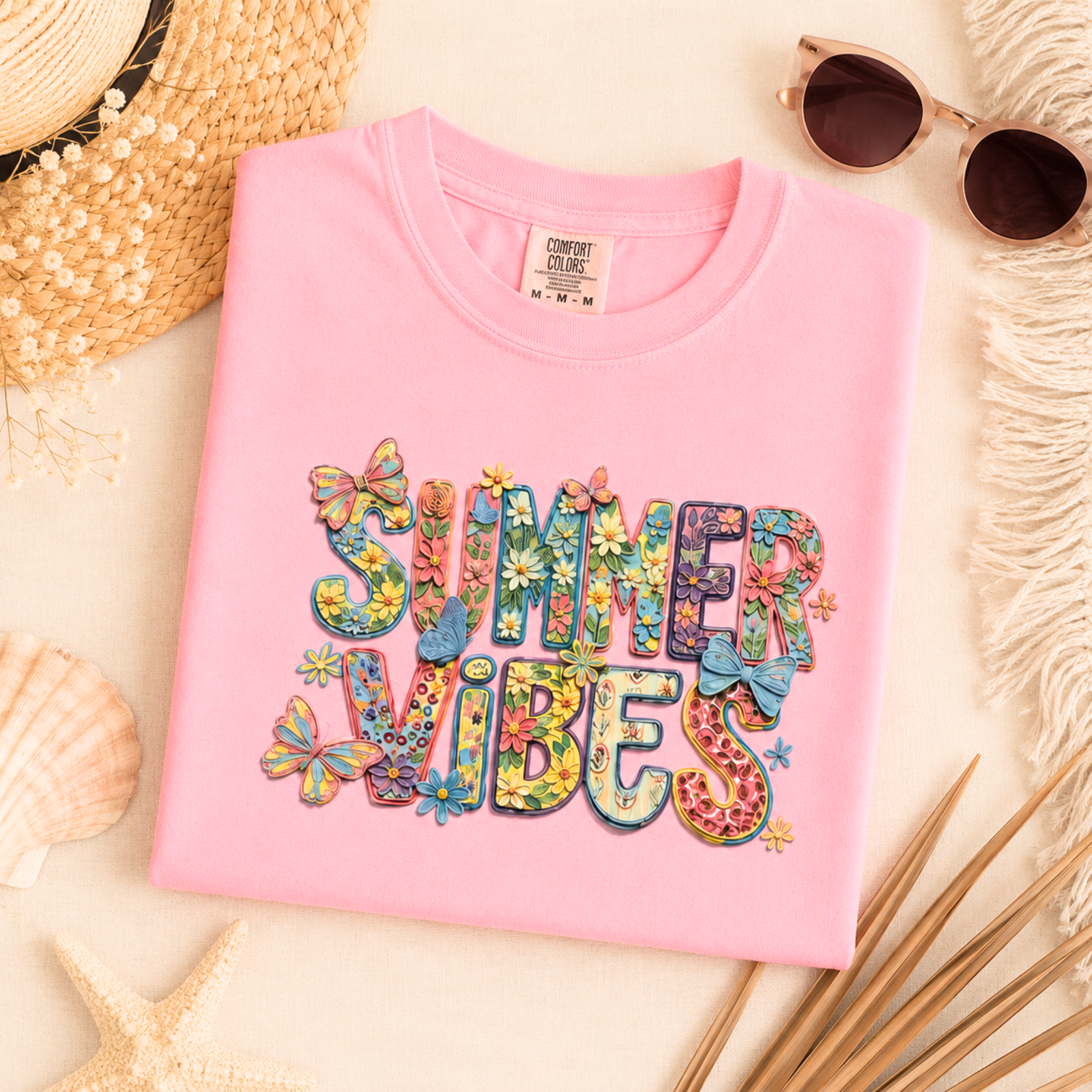 Summer Vibes Floral Comfort Colors® T-Shirt