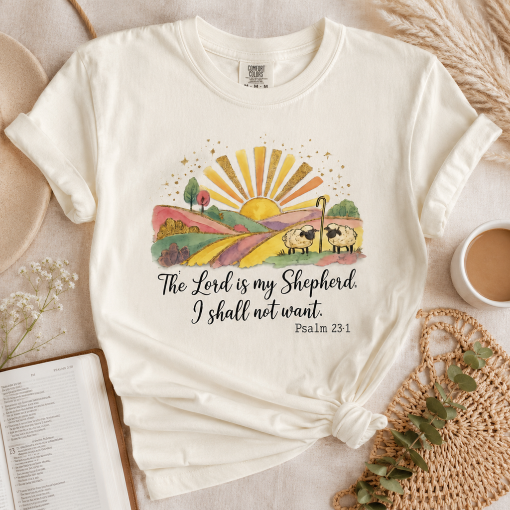 Psalm 23 Shirt | Comfort Colors Ivory