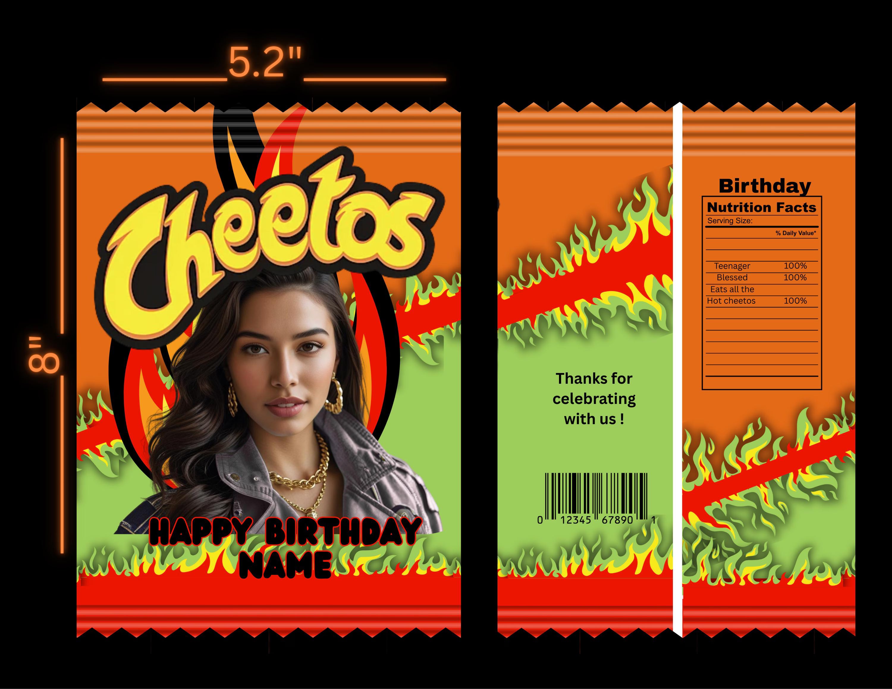 Custom Hot Cheetos Chip Bags Wrapper