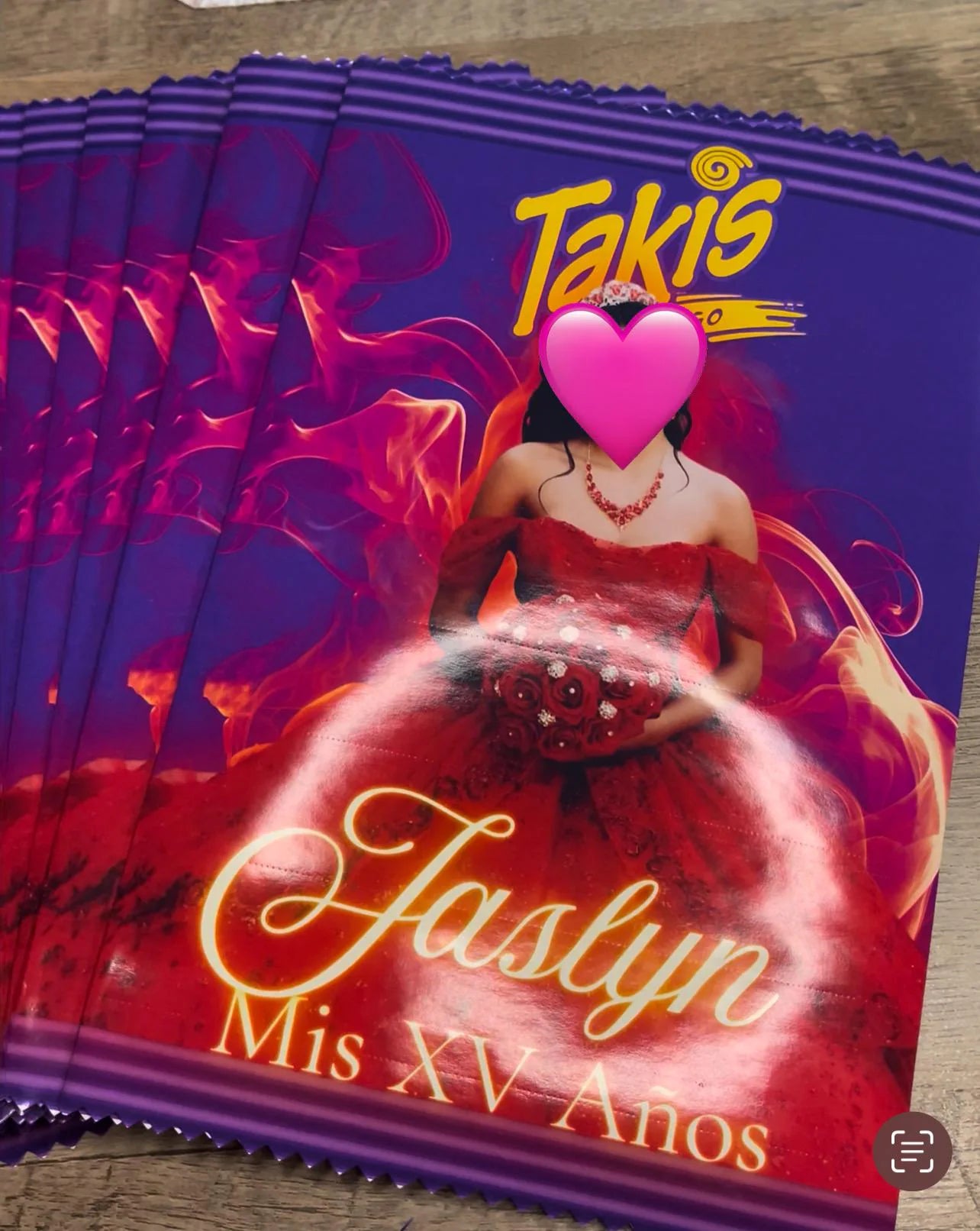 Custom Quinceañera Takis Chip Bags | Personalized Party Favors with Photo | Mis XV Años Snack Bags