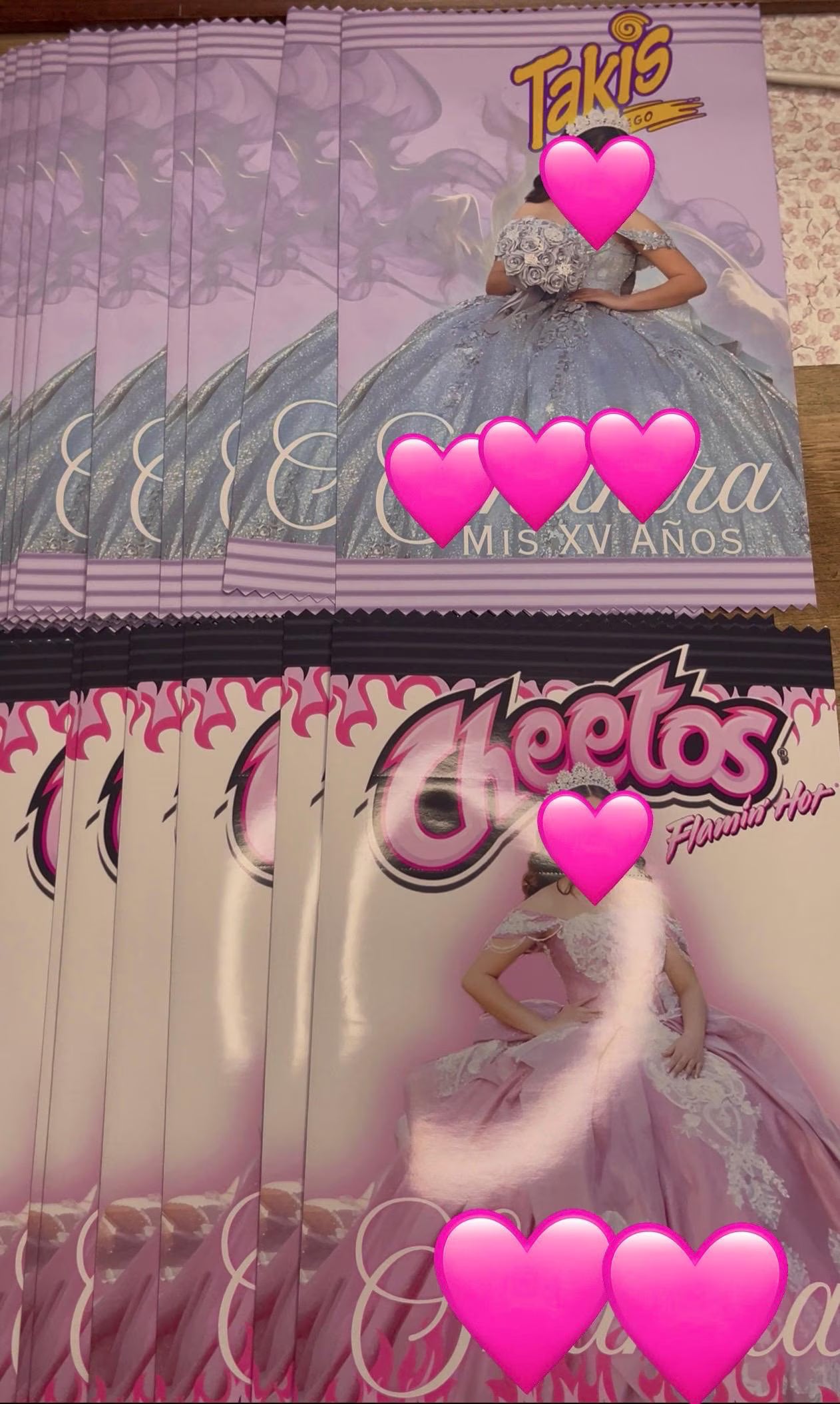 Custom Quinceañera Takis Chip Bags | Personalized Party Favors with Photo | Mis XV Años Snack Bags