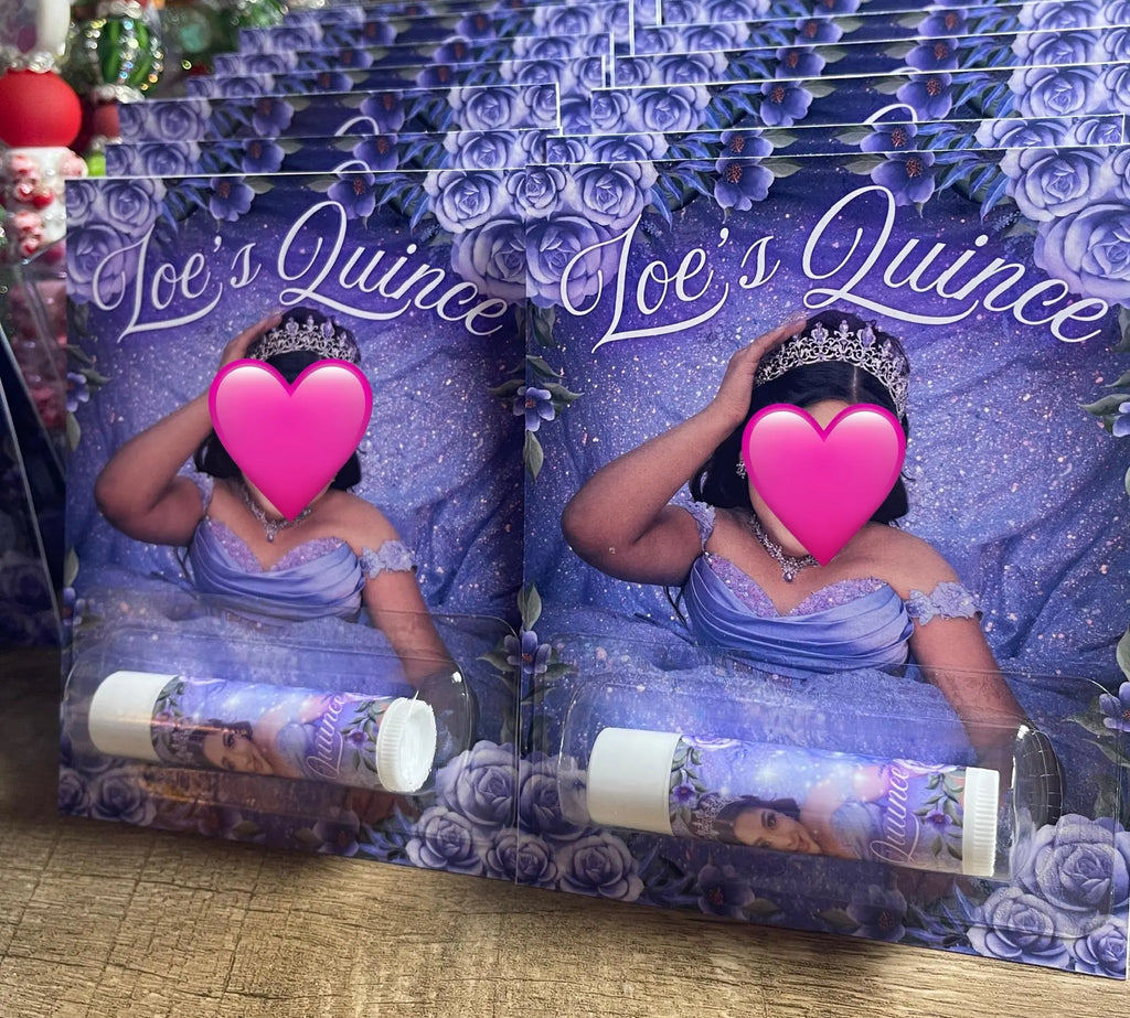Custom Quinceañera Lip Balm Favors