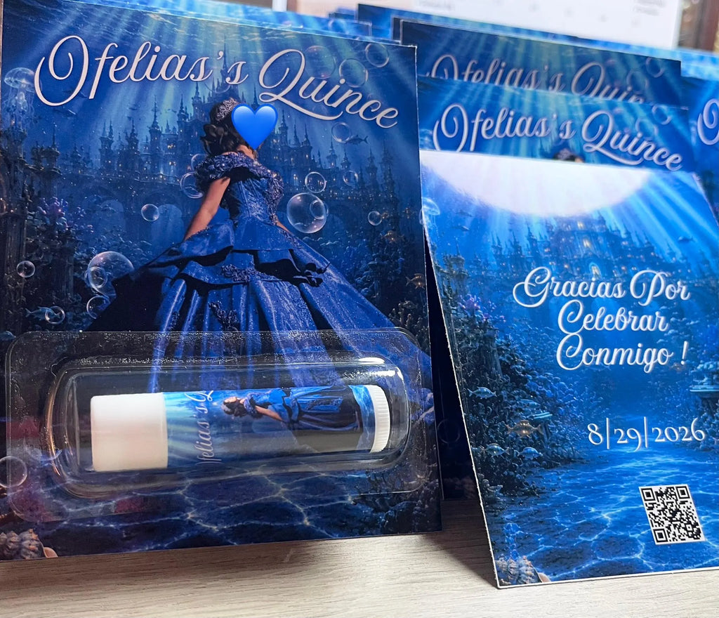 Custom Quinceañera Lip Balm Favors