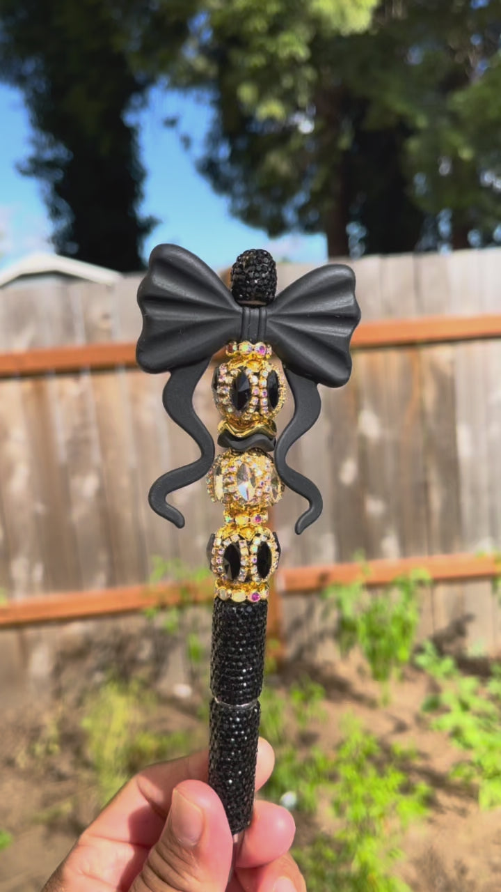 Black bow Bling Pen