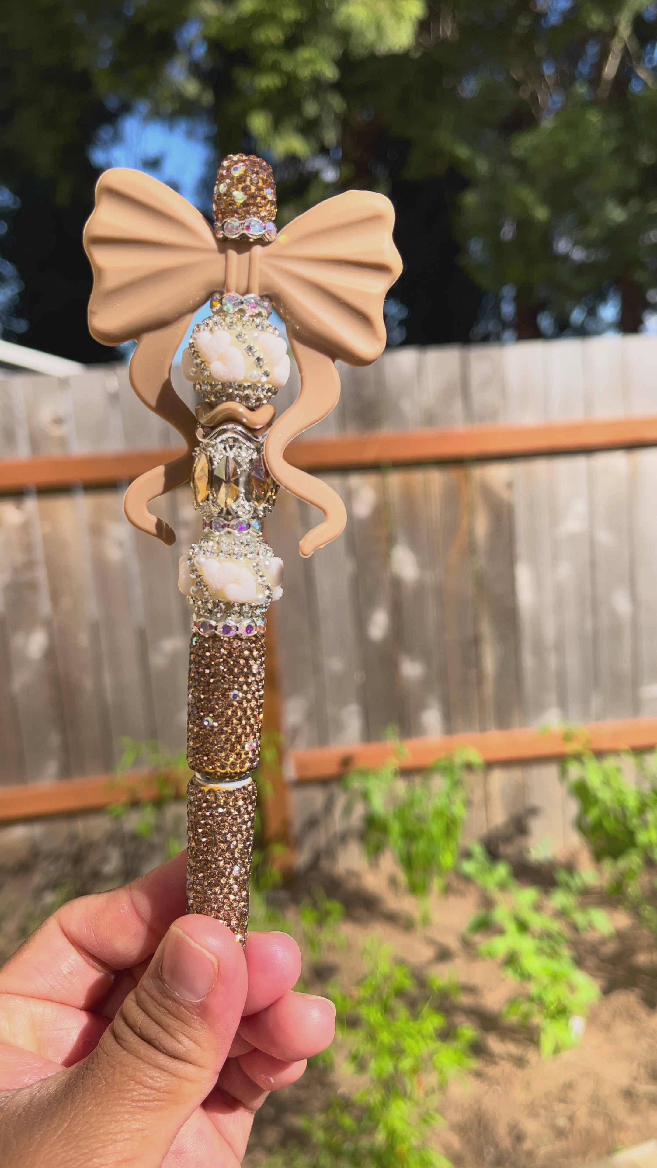 Brown bow Bling Pen